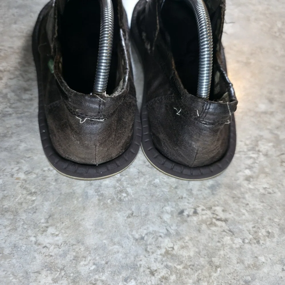 Sanuk‎ Overboard Moc Toe Brown Leather Slip On Beach Shoes Men's 10